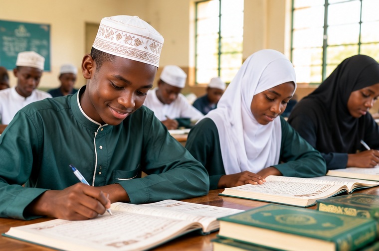 Students learning Islamic studies